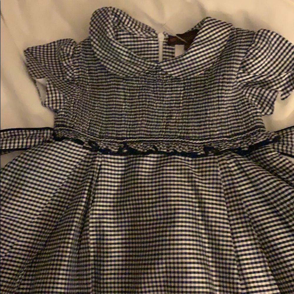 Black and white checked party dress